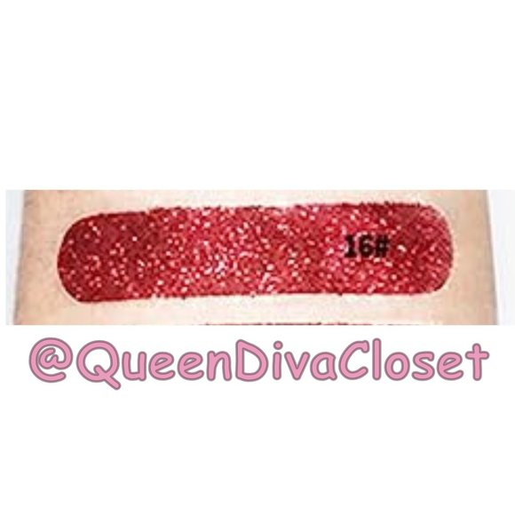 Lux Matte Deep Rust Brick Red #16 Lasting Glitter Gloss Liquid Lipstick Tint - Picture 4 of 4